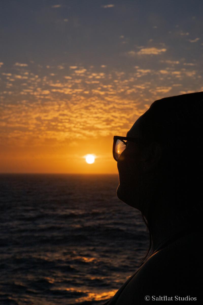 A second view of the glowing sunset sky.